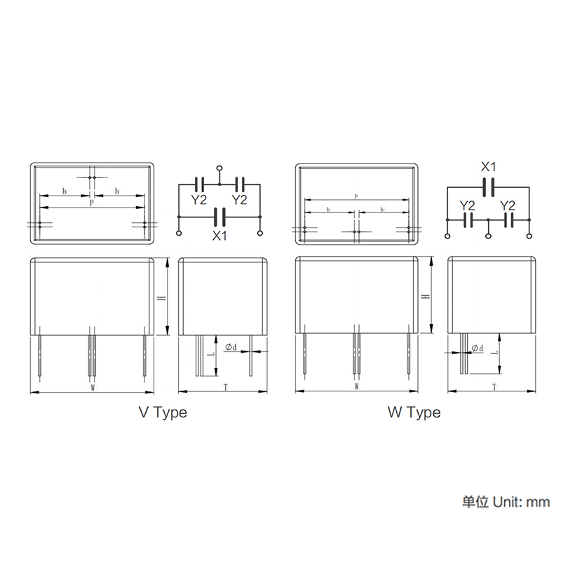 Module de condensateur série MKP X1Y pour la suppression des interférences électromagnétiques (classe X1+Y)